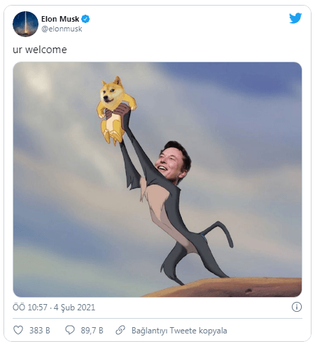 Elon Musk'ın tweeti Dogecoin'i uçurdu - Resim : 1