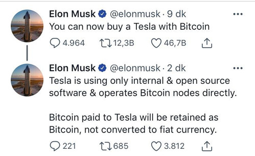 Elon Musk: Bitcoin ile Tesla satın alabilirsiniz! - Resim : 1