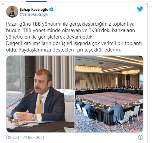 TCMB Başkanı bankacılarla görüştü - Resim : 1