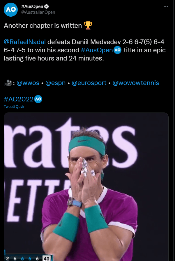 Avustralya Açık Turnuvasında şampiyon Rafael Nadal oluyor! - Resim : 1