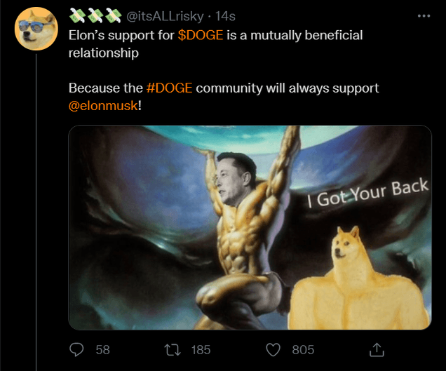 Dogecoin topluluğundan Elon Musk'a destek - Resim : 1